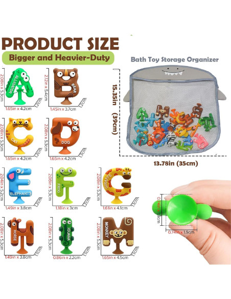 Juguetes de Baño Educativos 26 Piezas Silicona Genérico