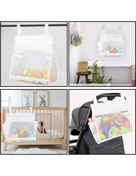 Organizador de Juguetes de Baño Adorila - 2 Piezas Malla Blanco