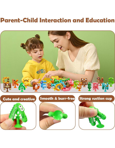 Juguetes de Baño Educativos 26 Piezas Silicona Genérico