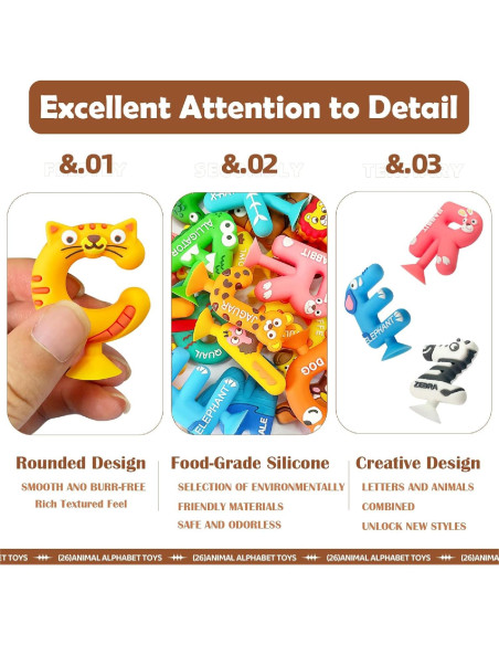 Juguetes de Baño Educativos 26 Piezas Silicona Genérico