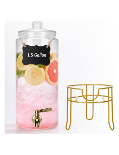 Dispensador de Bebidas de Vidrio Betrome 5.68L con Grifo Inoxidable