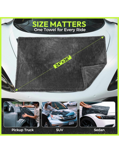 Toalla de Secado AutoManiacs 1500 GSM 90x60cm Microfibra Suave