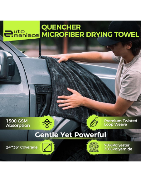 Toalla de Secado AutoManiacs 1500 GSM 90x60cm Microfibra Suave