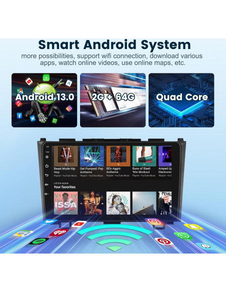 Estéreo de Coche Android Podofo 2+64G para Honda CRV 2007-2011