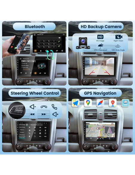Estéreo de Coche Android Podofo 2+64G para Honda CRV 2007-2011