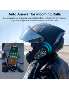 Cámara de casco Bluetooth 1080P IP66 con auricular 1500mAh 2