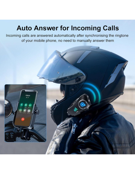 Cámara de casco Bluetooth 1080P IP66 con auricular 1500mAh Cámara de casco Bluetooth 1080P IP66 con auricular 1500mAh