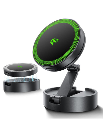 Soporte de Coche Magnético THREEKEY TZH101 Bronce con Carga Rápida Qi2