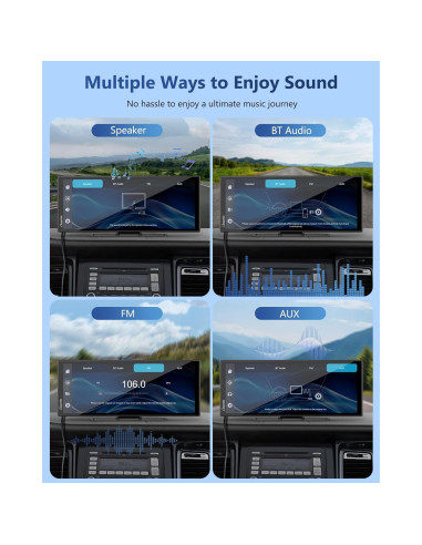 Pantalla Carpuride 11.26" Carplay Inalámbrica con Cámara 4K
