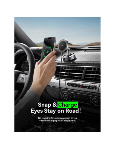 Soporte de Coche Magnético THREEKEY TZH101 Bronce con Carga Rápida Qi2