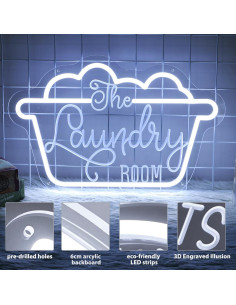 Letrero de Neón LED Lavandería MinIeoh 40.64x26.16cm USB 2