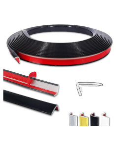 Moldura de esquina autoadhesiva 20 pies KTINITK PVC Negro