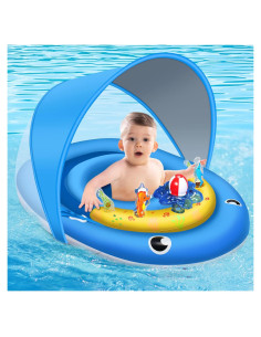 Flotador de piscina para bebés OleOletOy 2301HW01 con toldo UPF 50+
