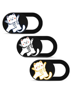 Cubierta deslizante de webcam DR. PANDACAT - Gato 3-Pack