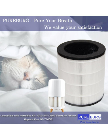Filtro de Reemplazo PUREBURG AP-T200FL H13 HEPA para Purificador