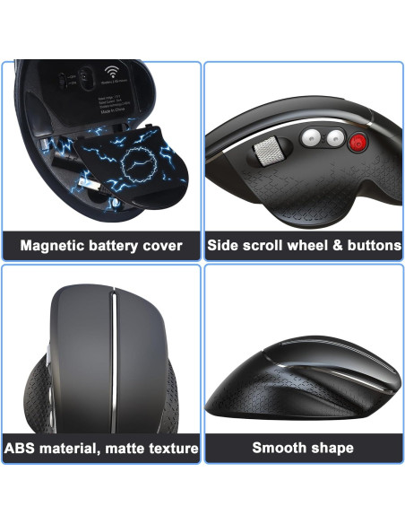 Ratón Inalámbrico Ergonómico CHUYI Vertical 119g USB