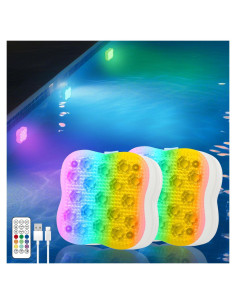 Luces de piscina sumergibles THINKKEEN RGB 2 Paquete LED