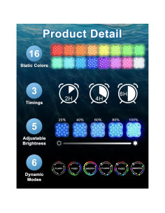 Luces de piscina sumergibles THINKKEEN RGB 2 Paquete LED 2