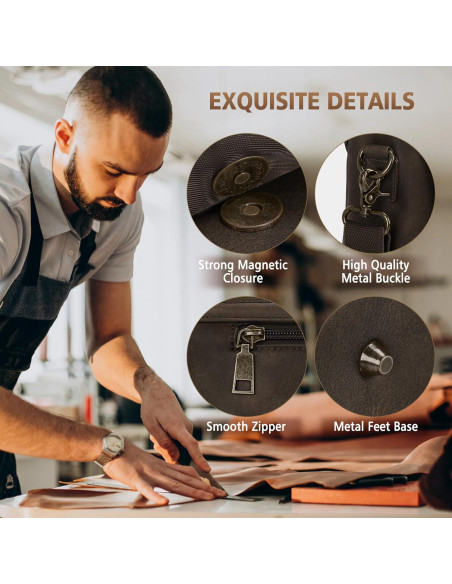 Bolsa de Mensajero de Cuero Rainsmore para Laptop 15.6"