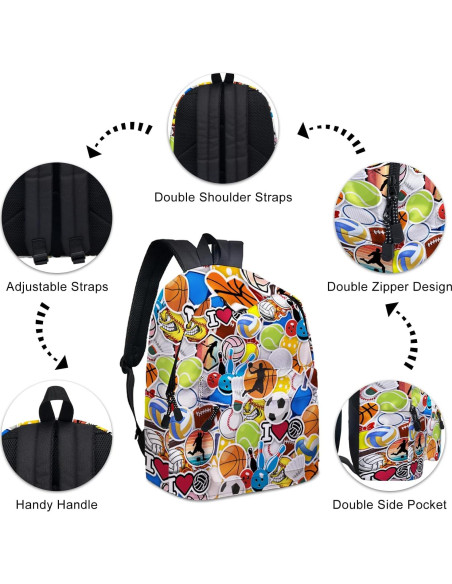 Mochila Escolar Deportiva ROVOZAR 41x31x10 cm para Niños