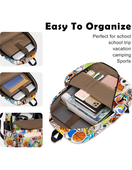 Mochila Escolar Deportiva ROVOZAR 41x31x10 cm para Niños