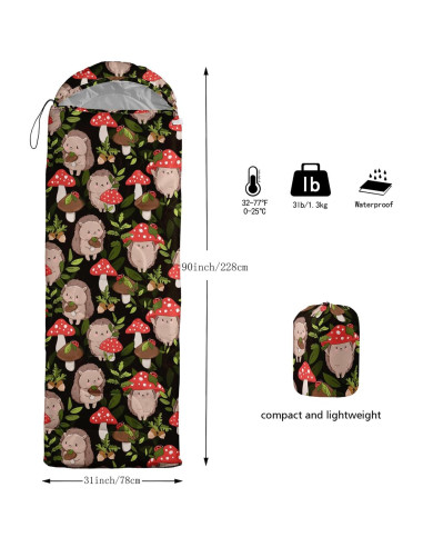 Saco de Dormir AILONEN 3 Temporadas 79x229cm Resistente al Agua