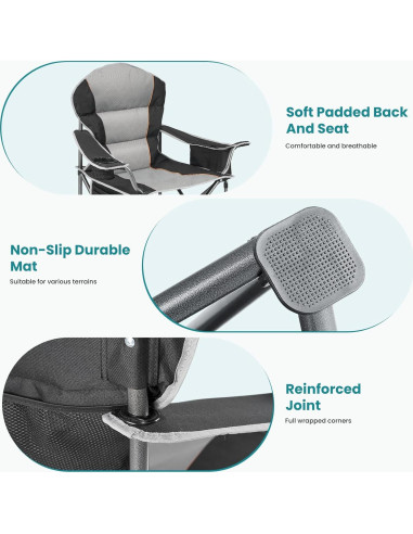 Silla de Camping Plegable OLIXIS Alta Resistencia 204kg