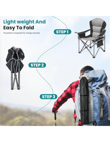 Silla de Camping Plegable OLIXIS Alta Resistencia 204kg