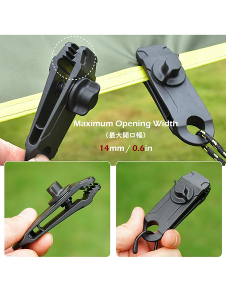 Clips de Lona TRIWONDER Alta Resistencia 12 Piezas Caqui