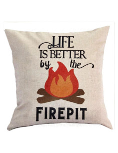 Funda de Almohada Cuadrada FaceYee 45x45cm Lino La Vida es Mejor