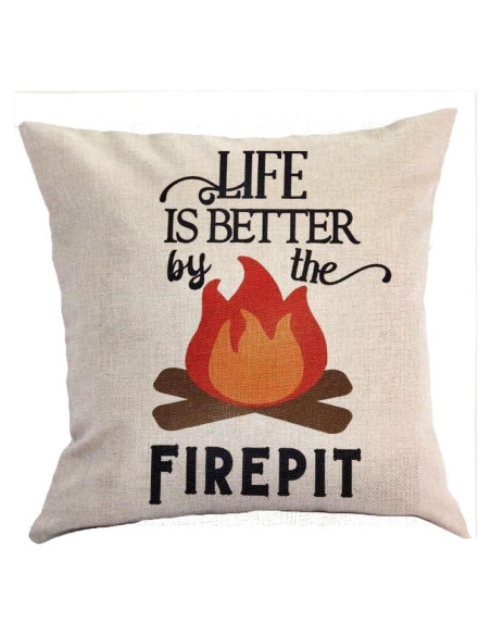 Funda de Almohada Cuadrada FaceYee 45x45cm Lino La Vida es Mejor