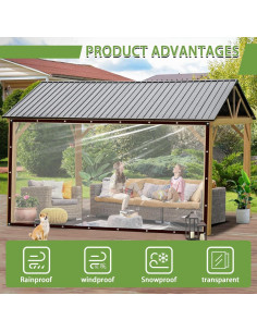 Lona Transparente Impermeable Cenhadam 1.22x1.83 m Negra 2