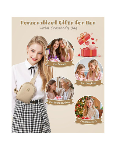 Bolso Cruzado Personalizado Freesya 18x13.5 cm Taupe