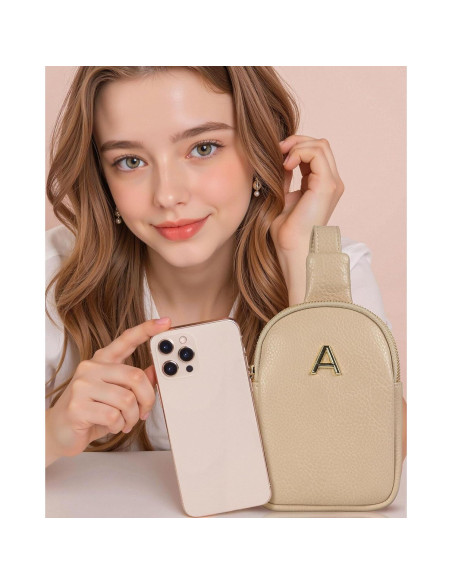 Bolso Cruzado Personalizado Freesya 18x13.5 cm Taupe