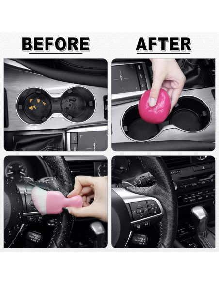 Kit de Limpieza de Autos SINGARO con Gel y 2 Cepillos Detalle