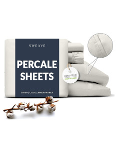 Sábanas de Percal 100% Algodón Individual Sweave Marfil