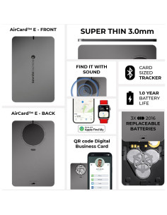 Rastreador Bluetooth Rolling Square AirCard E con Baterías Reemplazables 2
