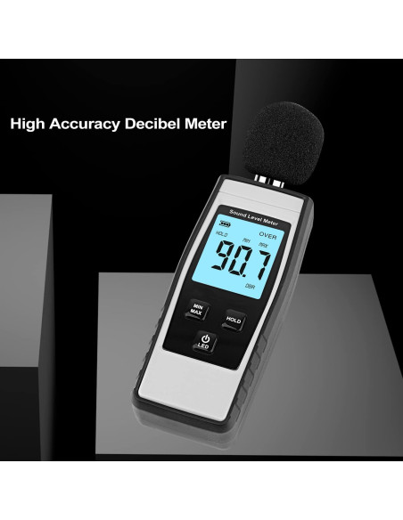 Medidor de Decibelios Digital XinJiaYi 30-130 dB(A) Gris
