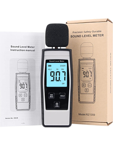 Medidor de Decibelios Digital XinJiaYi 30-130 dB(A) Gris