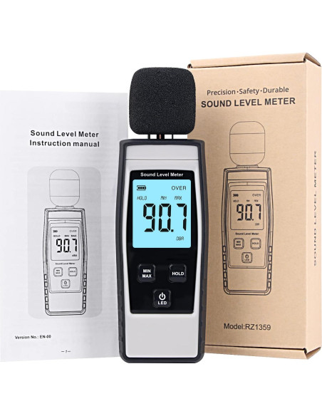 Medidor de Decibelios Digital XinJiaYi 30-130 dB(A) Gris