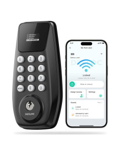 Cerradura Inteligente DESLOC C100 Plus con WiFi y Teclado - Negro