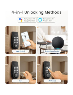 Cerradura Inteligente DESLOC C100 Plus con WiFi y Teclado - Negro 2