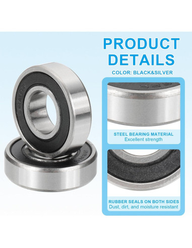 Rodamientos de Bolas PATIKIL R8-2RS Doble Sellado 2 Piezas