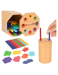 Juguetes Montessori de Madera 2 en 1 para Niños 1-3 Años