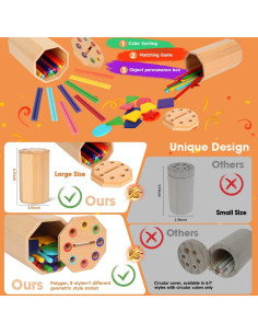 Juguetes Montessori de Madera 2 en 1 para Niños 1-3 Años 2