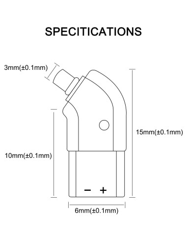 Adaptador 2 Pin Femenino a MMCX Masculino okcsc - Negro
