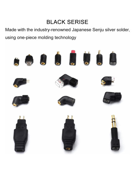 Adaptador 2 Pin Femenino a MMCX Masculino okcsc - Negro Adaptador 2 Pin Femenino a MMCX Masculino okcsc - Negro