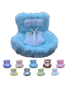 Asiento de Coche para Muñecas Genérico Azul con Cojín Suave