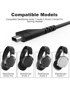 Cable de audio de reemplazo SteelSeries Arctis 1.5m 2