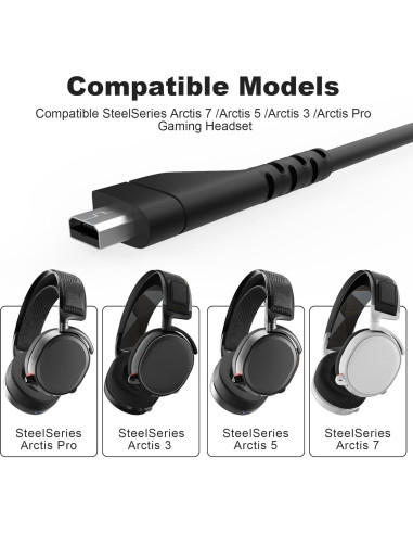 Cable de audio de reemplazo SteelSeries Arctis 1.5m